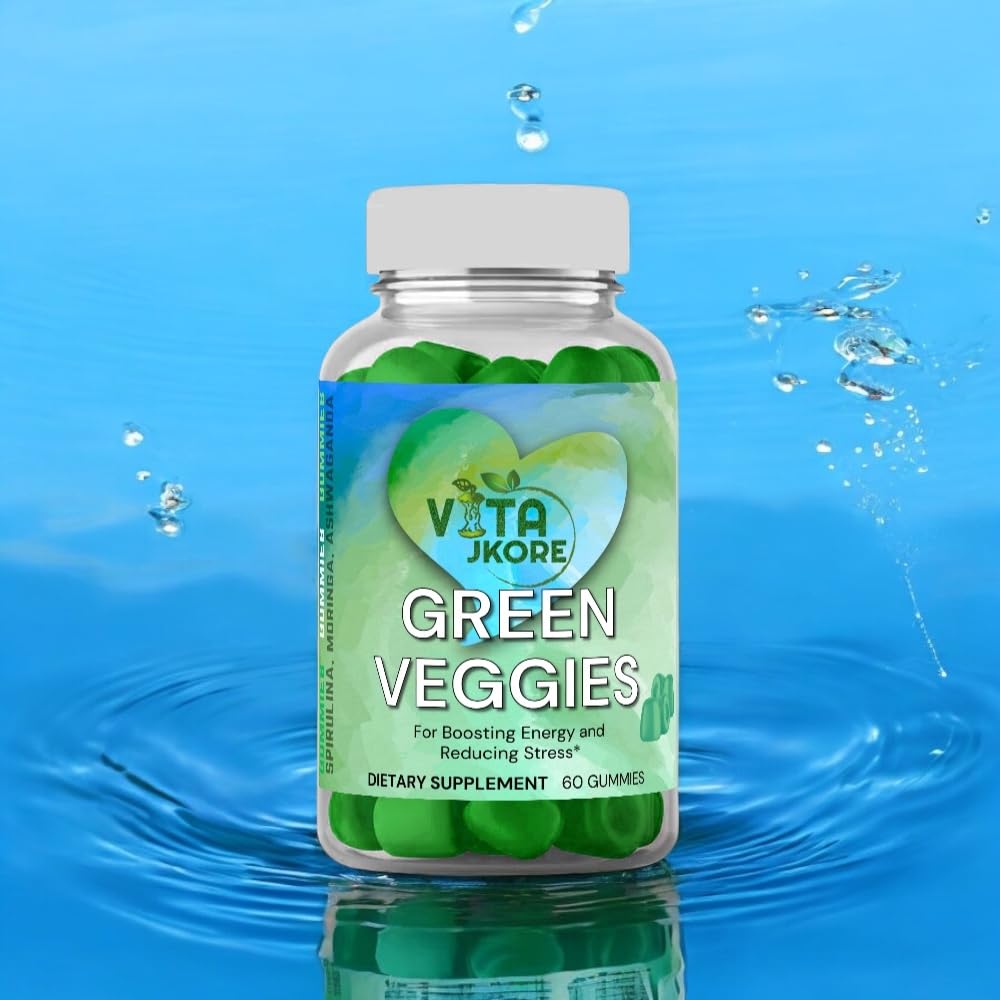 VITA JKORE Green Veggies gummy close-up highlighting chewy texture and flavor