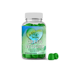 VITA JKORE Green Veggies supplement wheatgrass detail showcasing antioxidant-rich greens