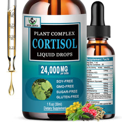 Vita Letuo Cortisol Drops bottle showing stress support and focus.