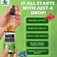 Vita Letuo Moringa liquid drops pour cap enabling easy daily dosing.