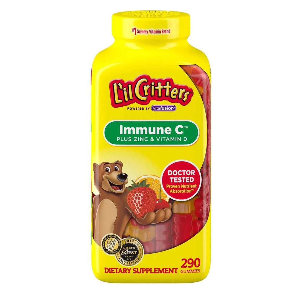 Vita L'il Critter bear-shaped gummies for kids offering immune support.