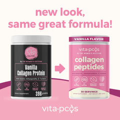 VITA-PCOS collagen powder vanilla scoop for convenient daily protein