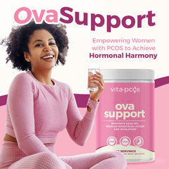 VITA-PCOS powder scoop ready to mix into water or tea.