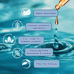 Vita Plynxera drops poured into water to show convenient mixing.