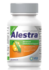 Vita Sciences Alestra bottle front view highlighting vegan formula for heart health.