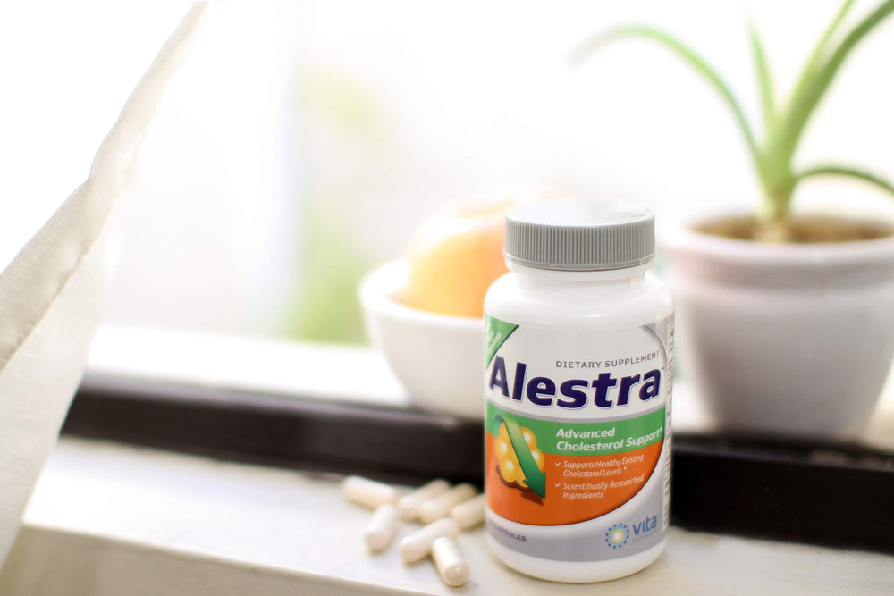 Vita Sciences Alestra capsules close-up emphasizing vegetarian capsule form.