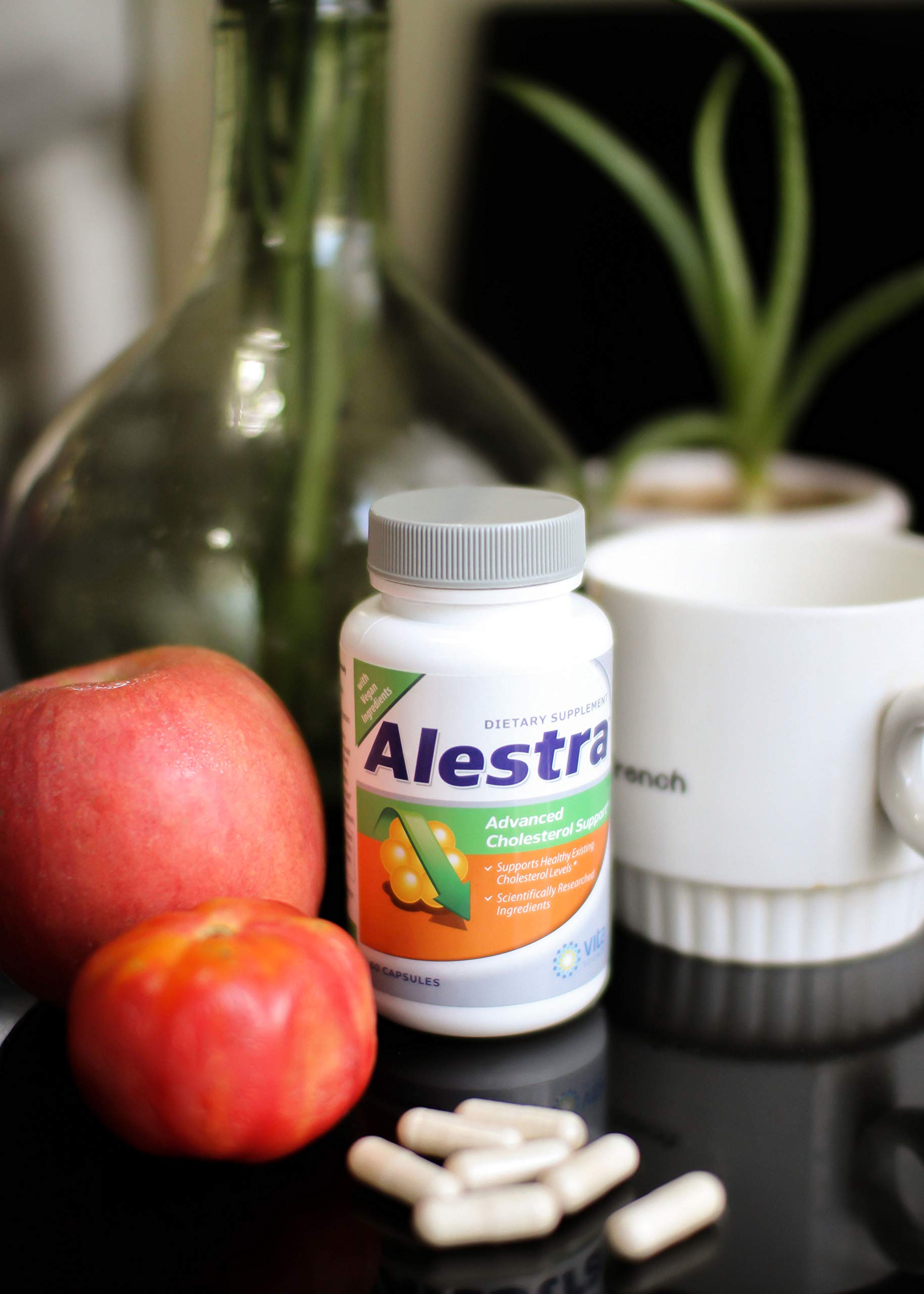 Vita Sciences Alestra garlic extract illustration emphasizes natural wellness support.