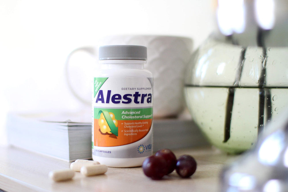 Vita Sciences Alestra niacin ingredient detail indicates cholesterol-supporting blend.