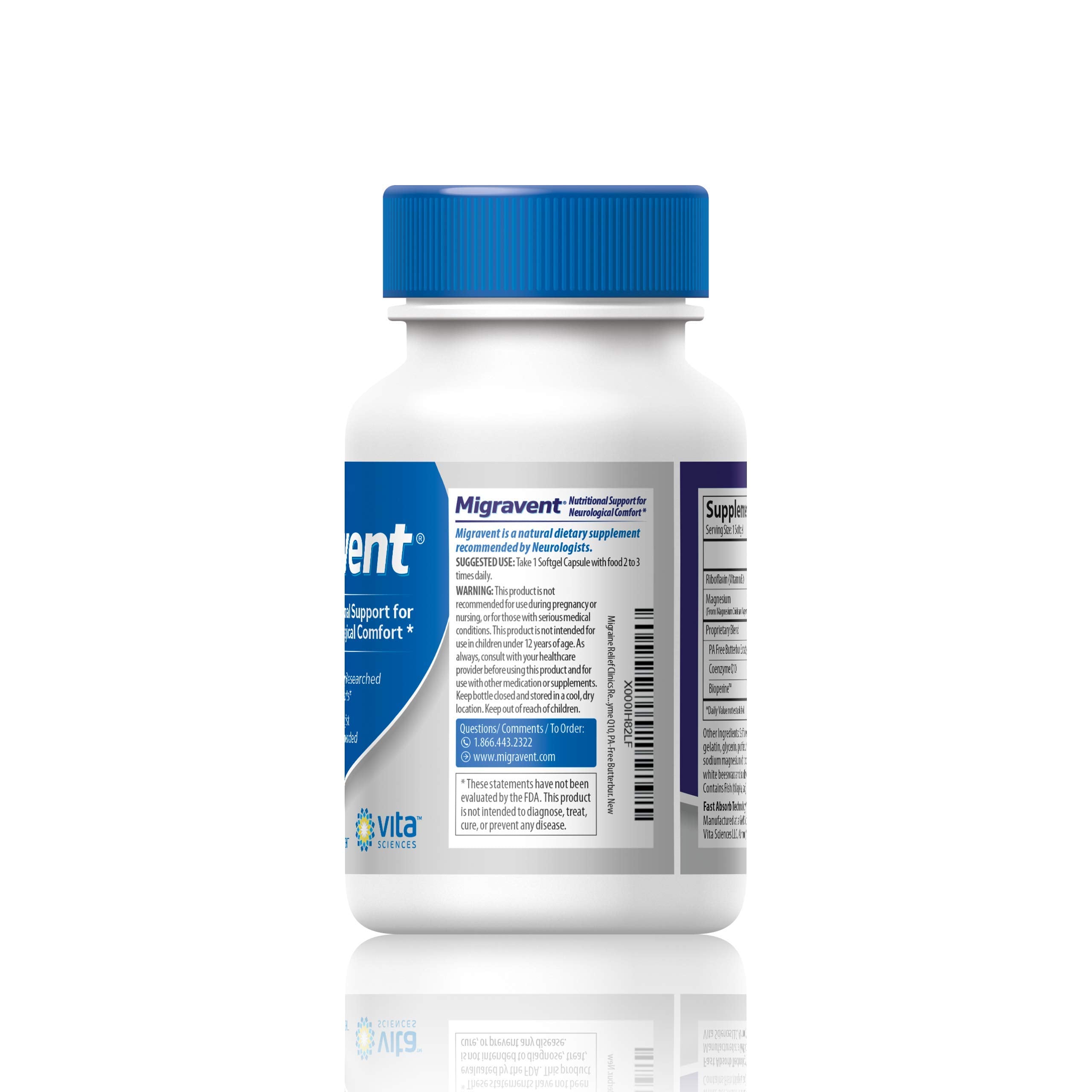 Bioperine and other ingredients shown on Migravent capsule