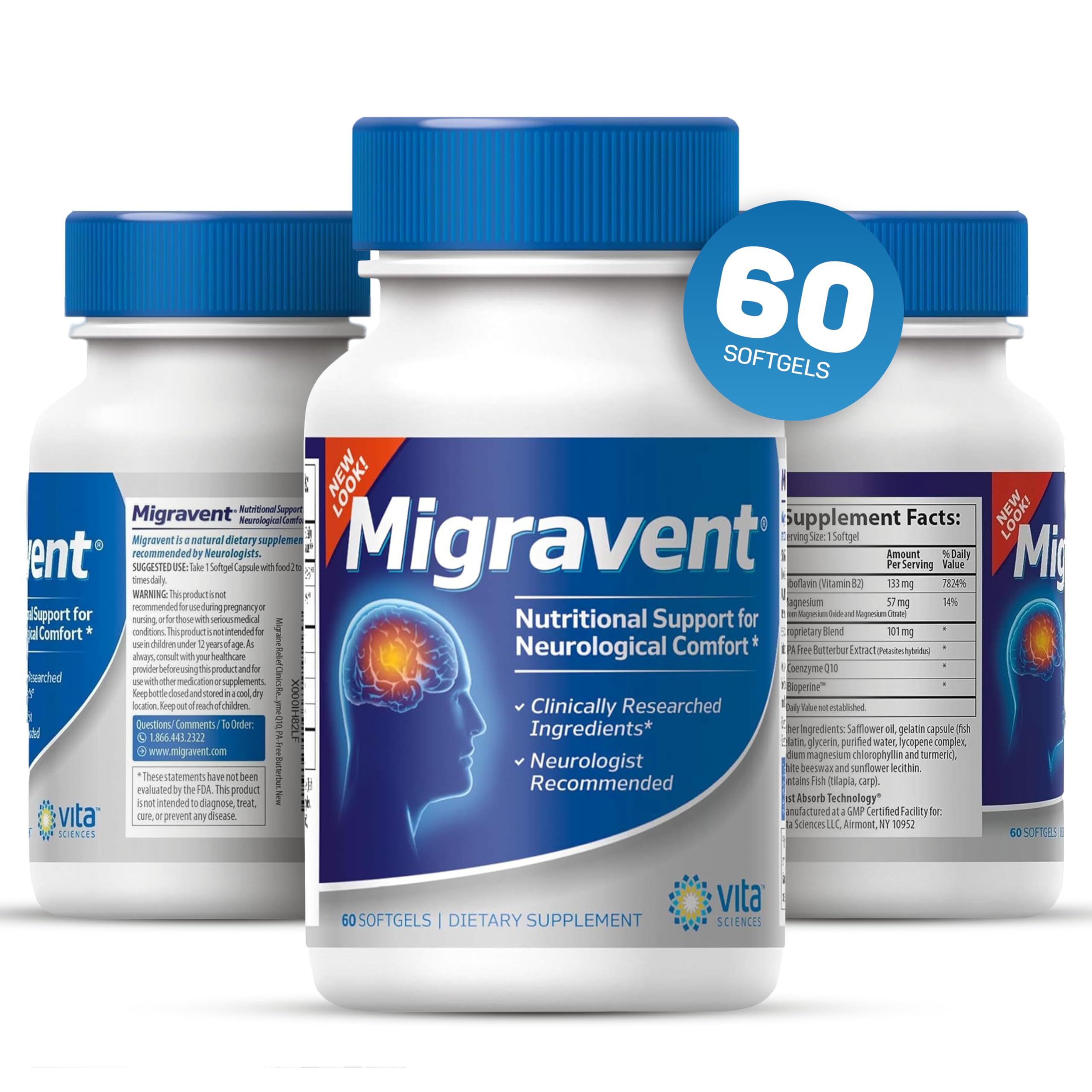 Migravent bottle beside a glass of water in daily wellness routine