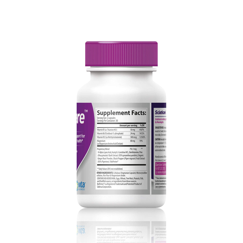 Vita Sciences Sciaticare two capsules daily for targeted nerve support