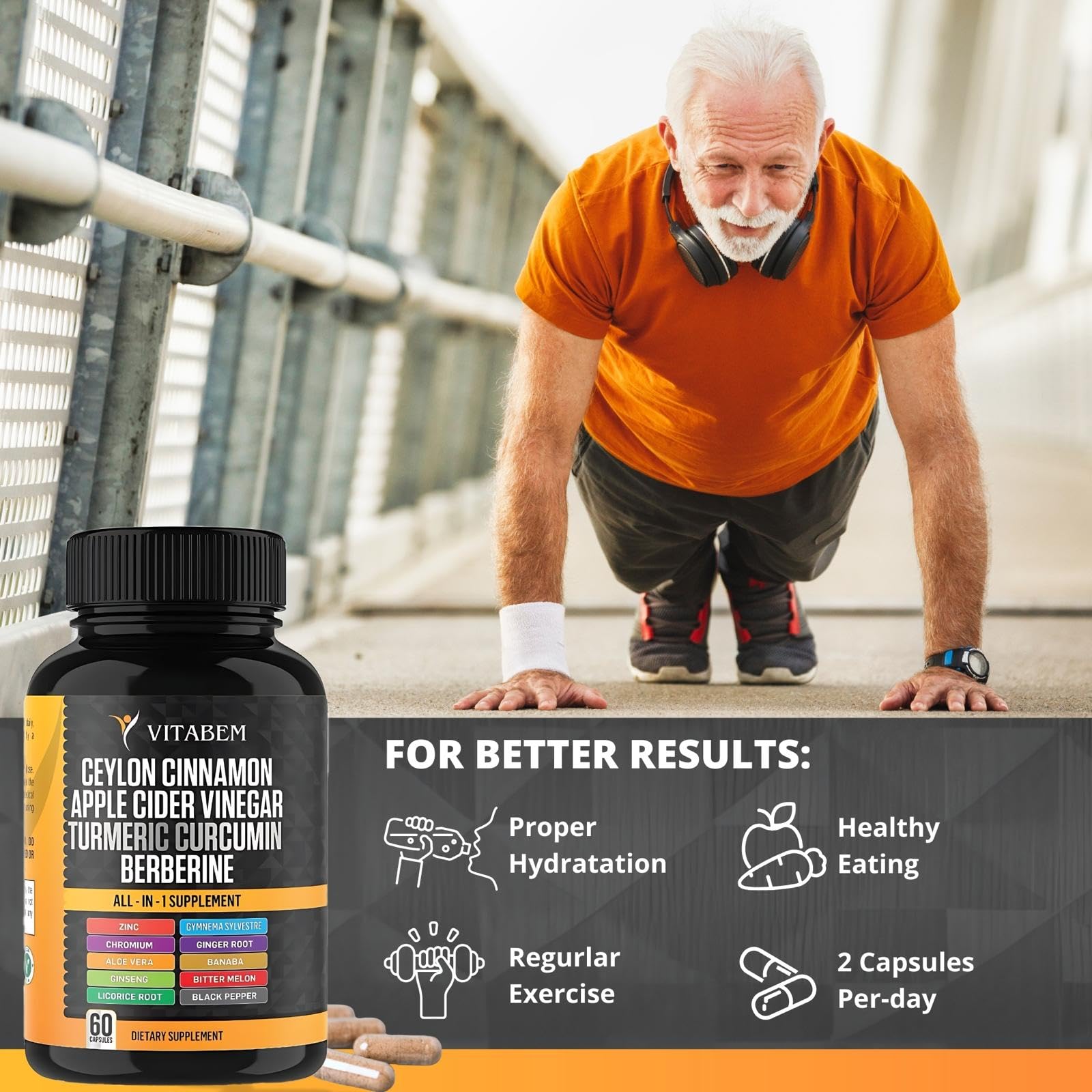 Vitabem Berberine capsules bottle may support sugar balance in routines