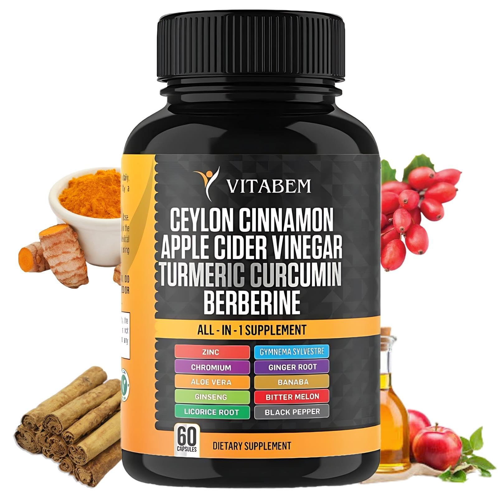 Vitabem Ceylon Cinnamon capsules bottle may support daily wellness