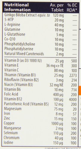 Vitabiotics Neurozan capsules pack, ideal for study and focus.