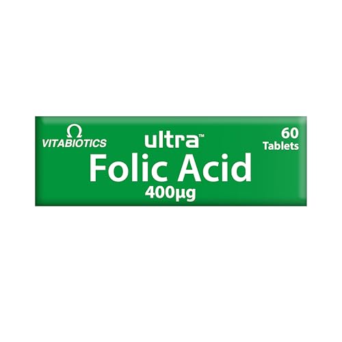 Vitabiotics Ultra Folic Acid 400ug ingredients panel highlights vitamin B12 presence and energy support