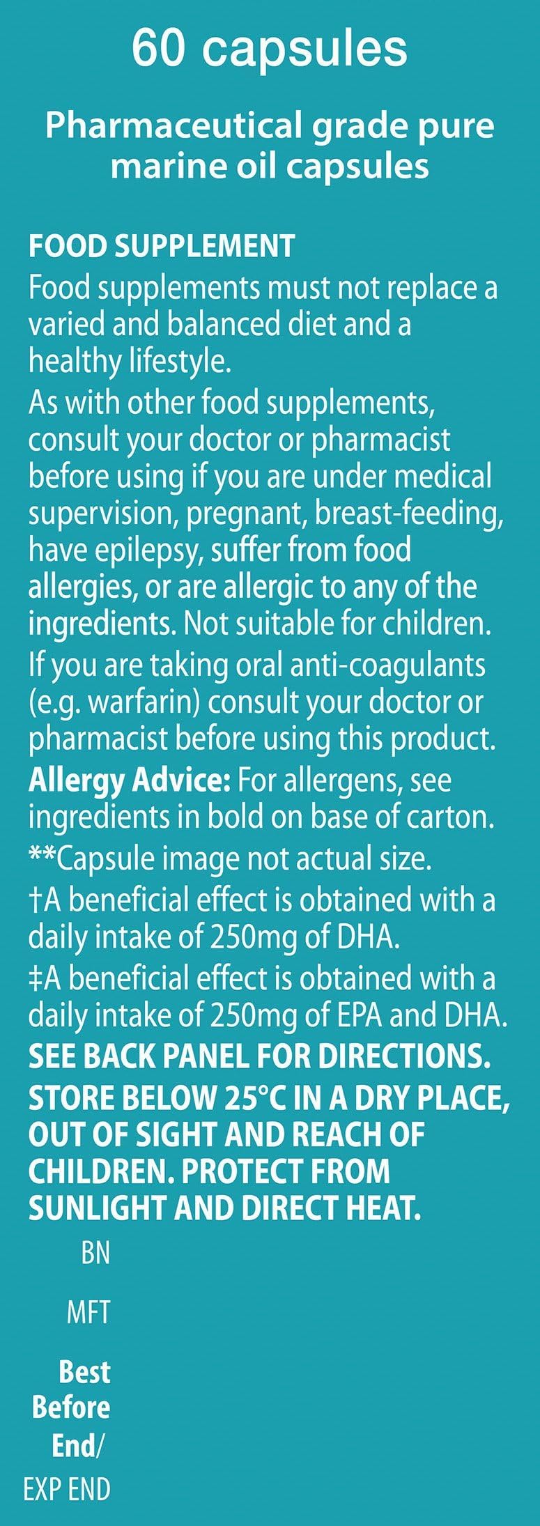 Vitabiotics Ultra Omega-3 High Potency bottle label close-up highlighting purity and quality