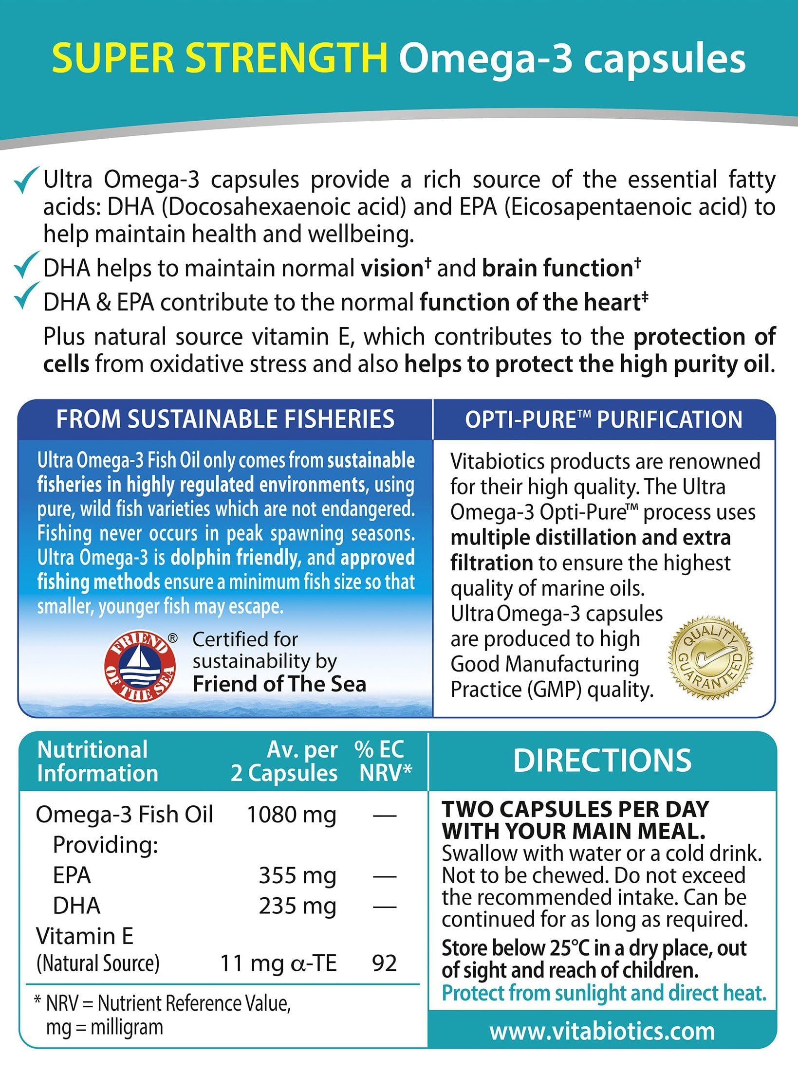 Vitabiotics Ultra Omega-3 High Potency in use with capsules for daily routine wellness