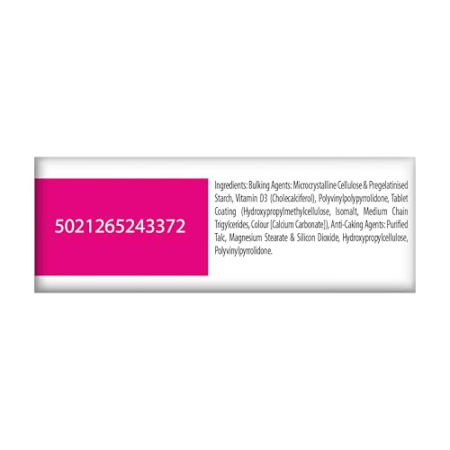Vitabiotics Ultra Vitamin D tablets on light background, illustrating cholecalciferol form.