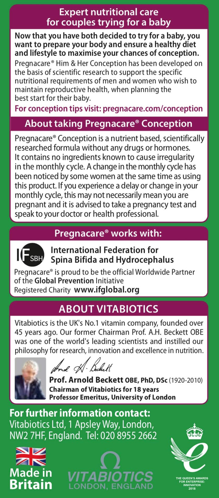 Vitabiotics Wellman Conception bottle highlighting zinc-supported reproductive health.