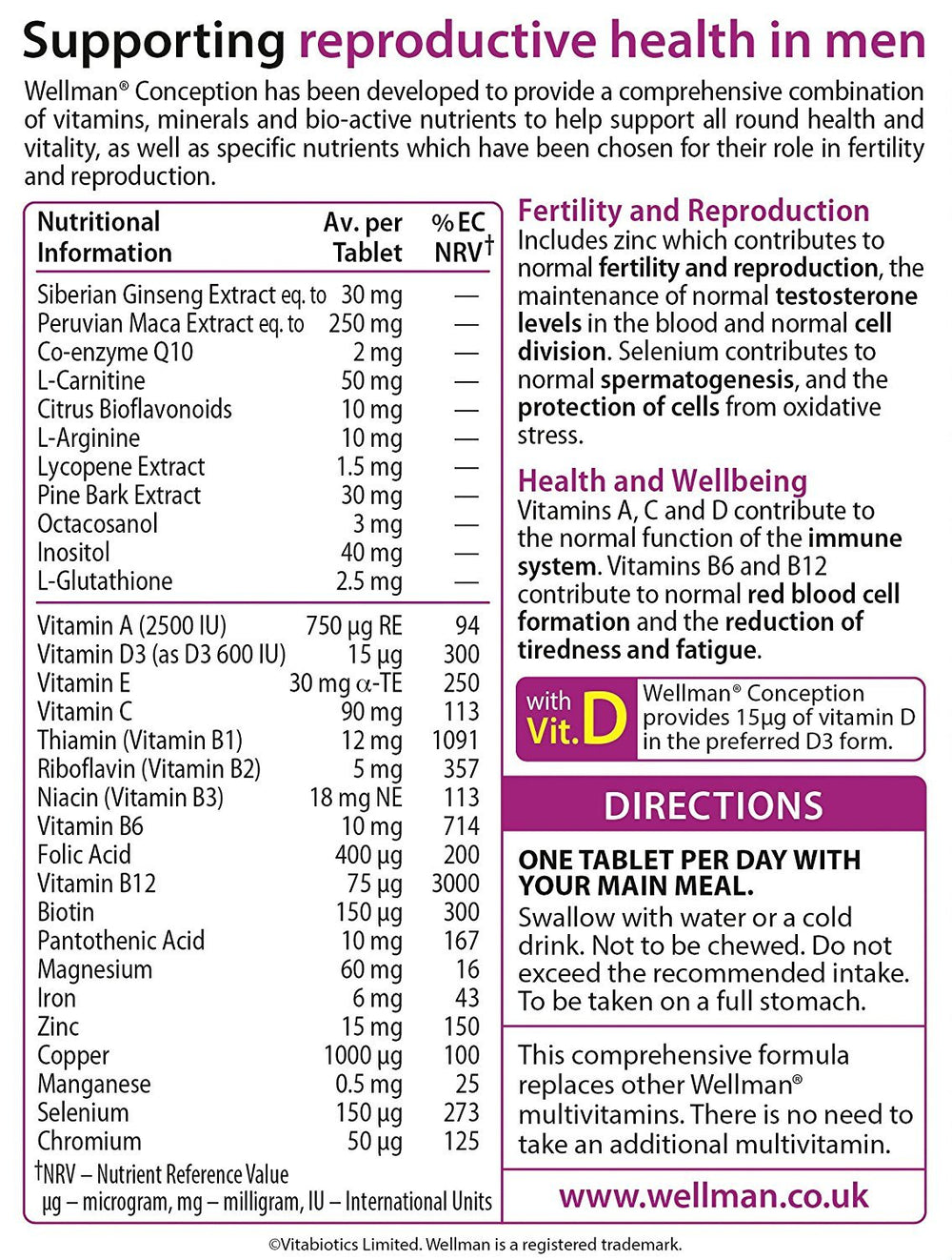 Lifestyle packaging suggests easy daily routine integration for Wellman Conception.