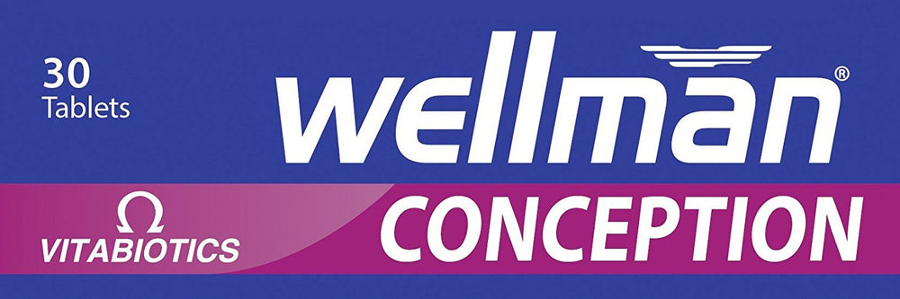 Wellman Conception tablets close-up emphasizes zinc and antioxidants.