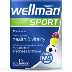 Vitabiotics Wellman Sport box shown for everyday active use.