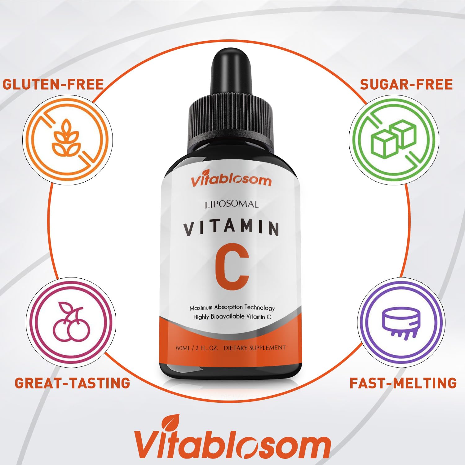 Visual of the 2ml daily dose from Vitablosom Liposomal Vitamin C