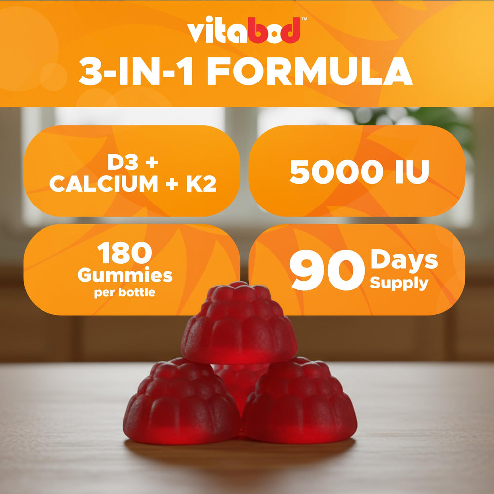 Vitabod D3 K2 bottle and label ready for daily use