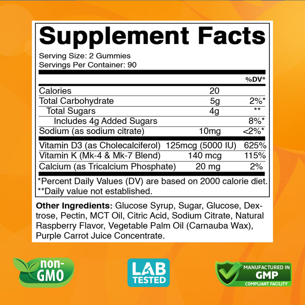Vitabod D3 K2 gummies raspberry close-up highlights chewy texture and flavor