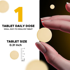 Vitabod Folic Acid tablets close-up, small and easy-to-swallow daily vitamin