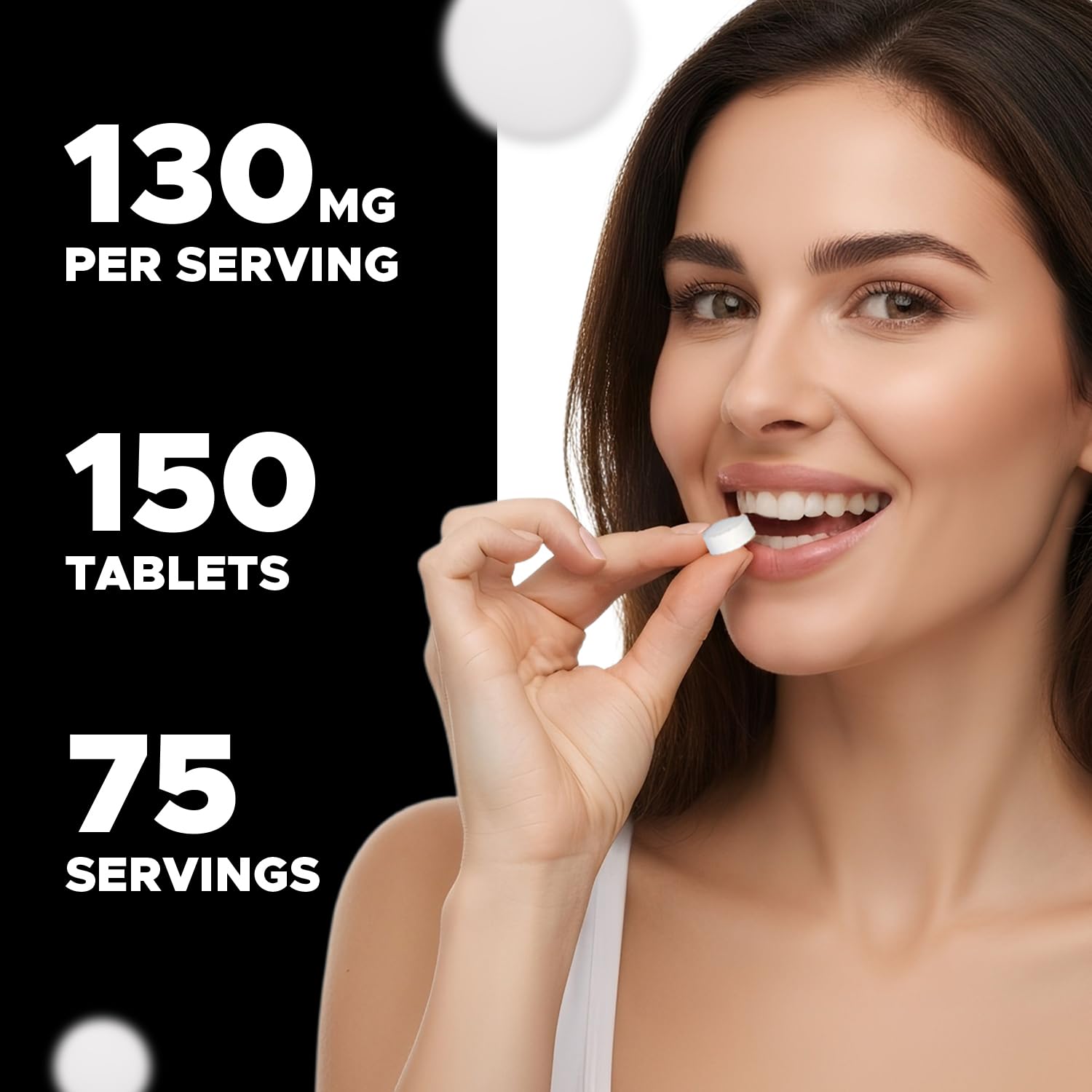 Ingredients panel noting USP-tested quality and potency.