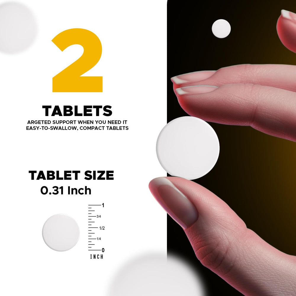 Pouring a tablet to illustrate simple daily dosing.