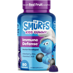 Vitaburst Smurfs Immune Defense bottle for kids supports immune health.