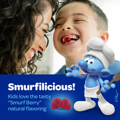 VITABURST Smurfs Kids Calm Gummies ingredients panel with lemon balm and L-theanine