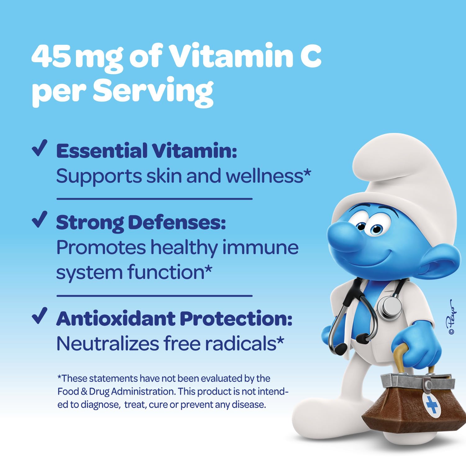VITABURST Smurfs orange flavor drops ready for daily use.