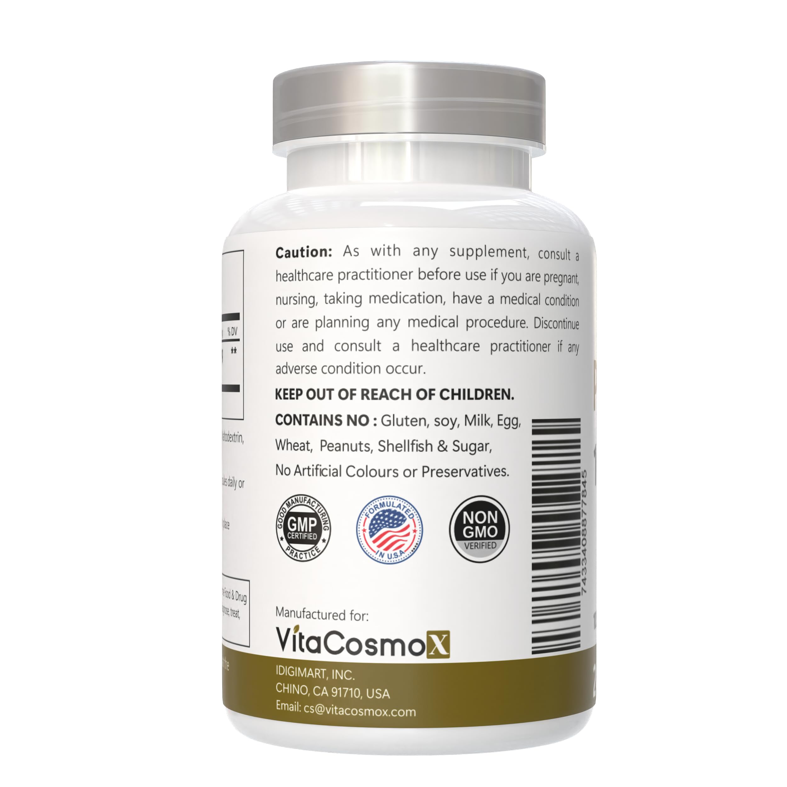 Made in the USA emphasizes quality manufacturing practices for VitaCosmoX policosanol.