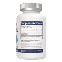 VitaCosmoX phosphatidylserine 500 mg capsules inside the bottle ready for daily use