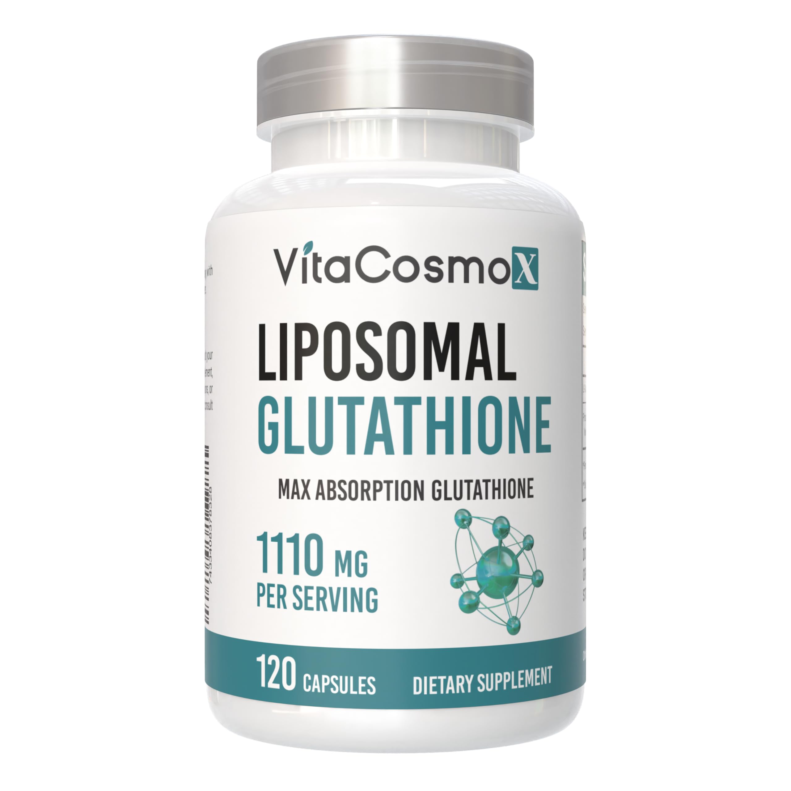VitaCosmoX Liposomal Glutathione bottle displayed for daily supplement use