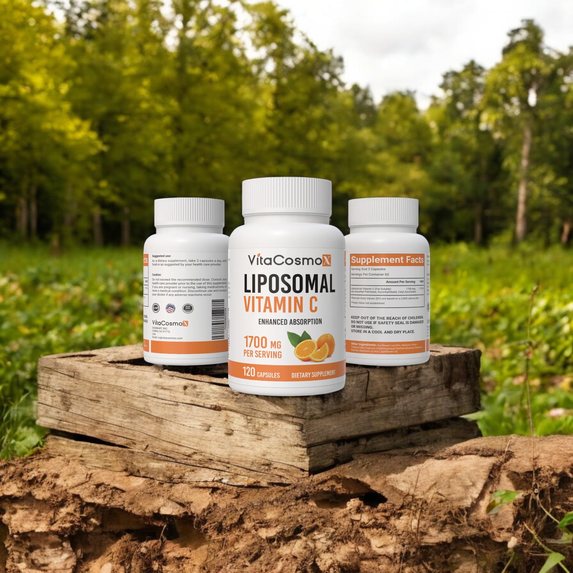 VitaCosmoX vegetarian-friendly capsules shown in clear packaging