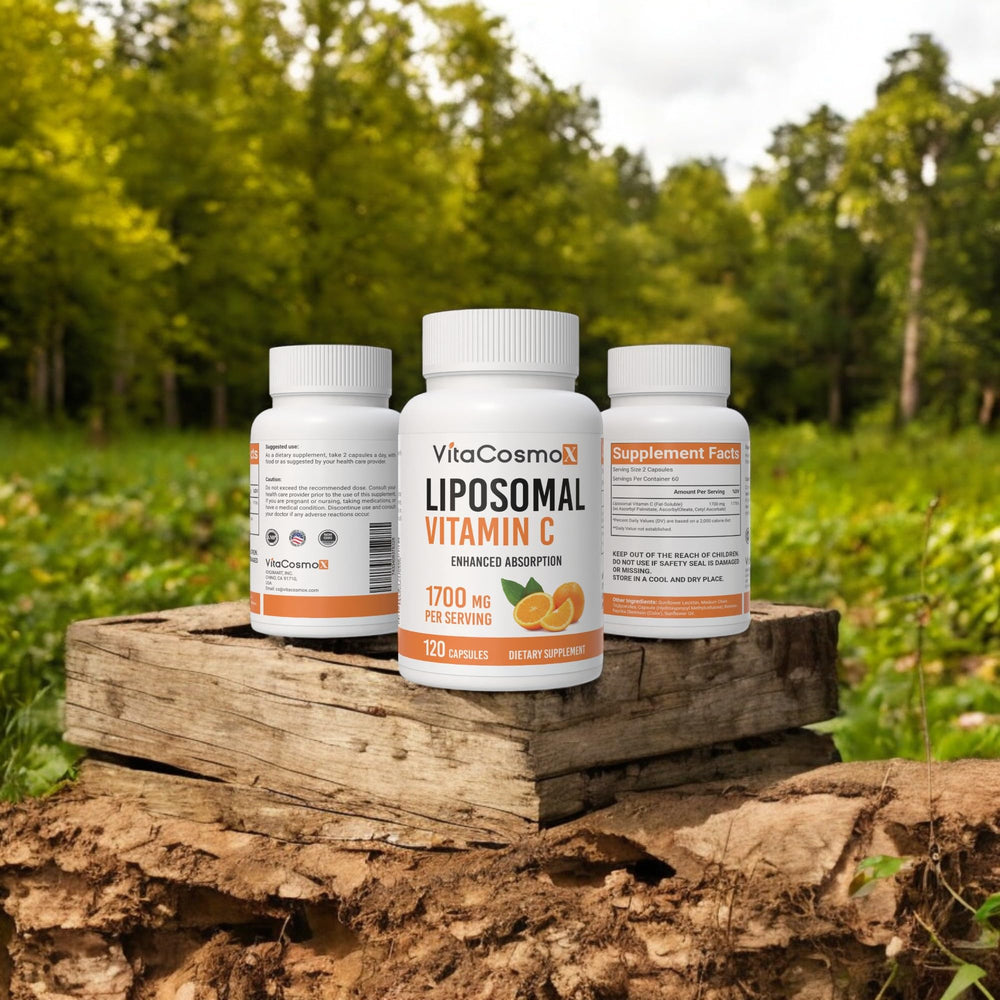 VitaCosmoX vegetarian-friendly capsules shown in clear packaging