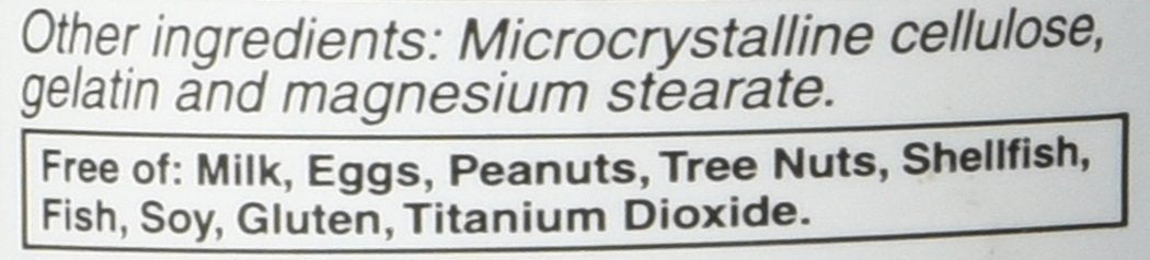 Vitacost Butterbur Extract ingredients label closeup, PA-free formulation and allergen info