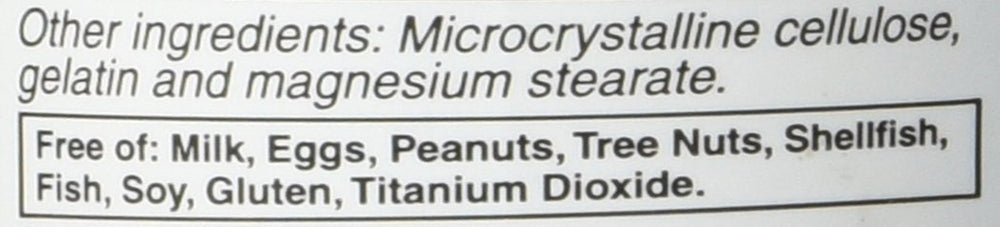 Vitacost Butterbur Extract ingredients label closeup, PA-free formulation and allergen info