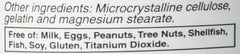Vitacost Butterbur Extract ingredients label closeup, PA-free formulation and allergen info