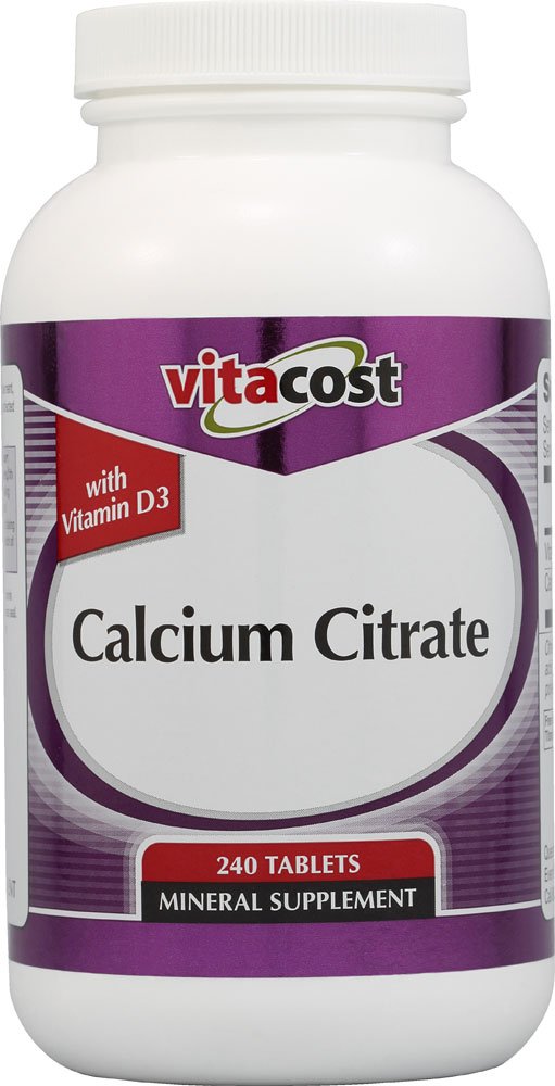 Vitacost Calcium Citrate D3 bottle front view for bone-supporting calcium delivery