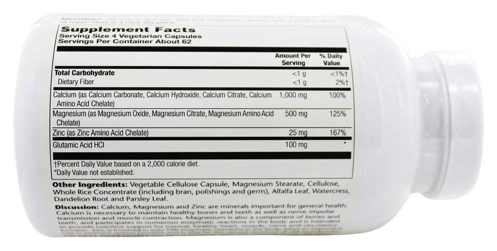 Vitacost Calcium, Magnesium & Zinc tablets close-up highlighting convenient daily mineral supplement for bone support