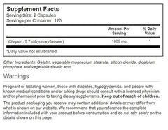 Vitacost Chrysin capsules closeup ideal for convenient daily supplementation
