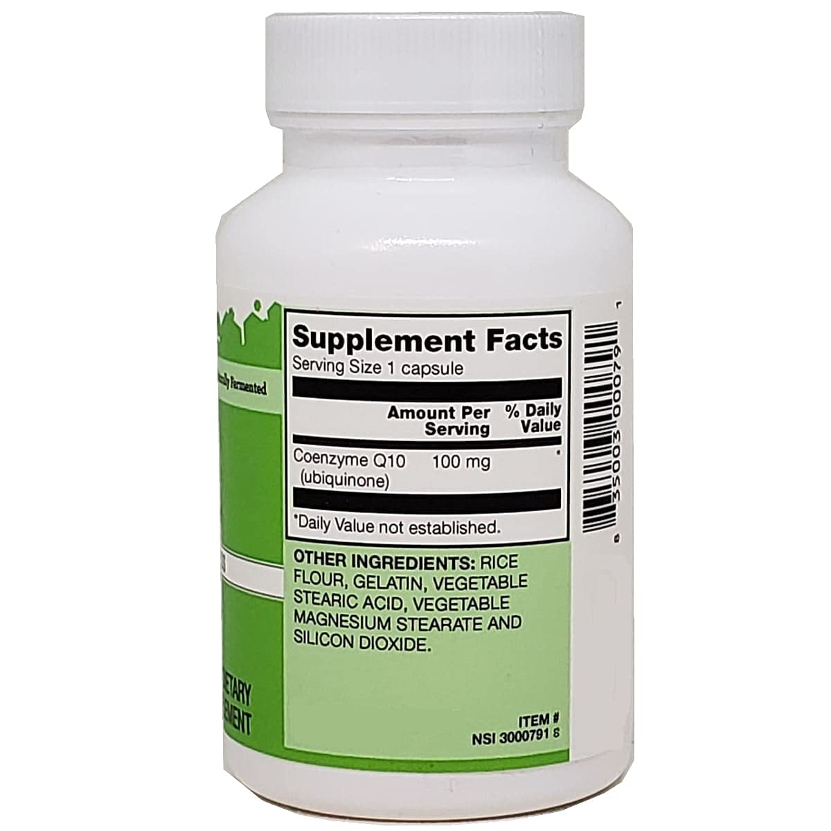 Vitacost CoQ10 60 capsules label showing ingredients and testing