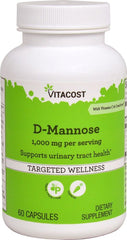 Vitacost D-Mannose CranForte capsules in bottle support daily wellness routine.