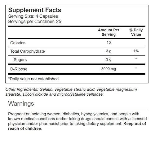 Vitacost D-Ribose capsules poured for daily energy support and recovery