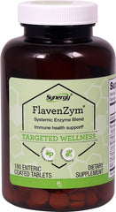Vitacost FlavenZym bottle showing enteric-coated tablets for daily immune support